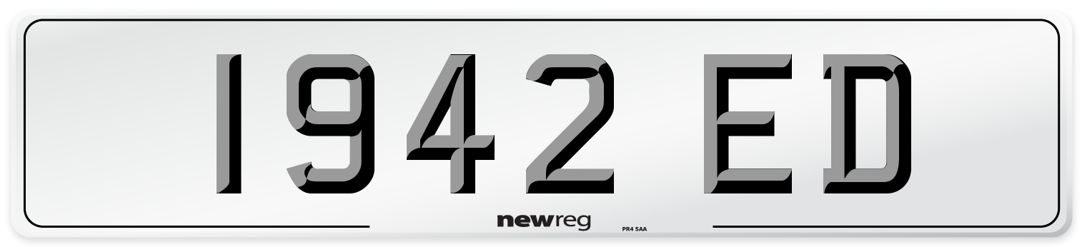 1942 ED Number Plate from New Reg